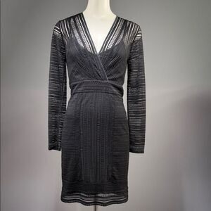 BCBGMaxAzria Black Long Sleeve Lace Dress (rack9)